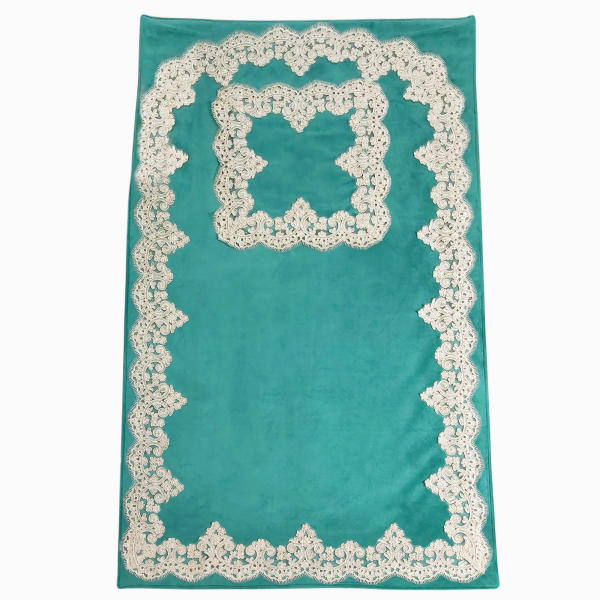 Main image of 伊斯兰祈祷垫，天鹅绒材质，轻量，蓝色款