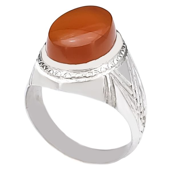 Main image of 波斯男士也门红玛瑙银戒指 – Diba