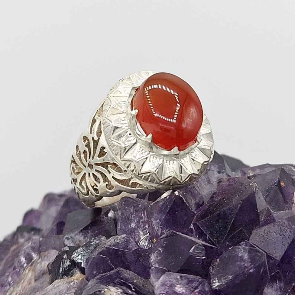 Main image of 波斯男士也门红玛瑙银戒指 – Taban I