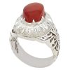 Thumbnail 4: 波斯男士也门红玛瑙银戒指 – Taban I