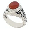 Thumbnail 3: 波斯男士也门红玛瑙银戒指 – Arad