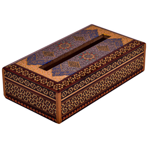 Main image of 波斯手工木质纸巾盒 – 卡塔姆工艺塔兹希布款