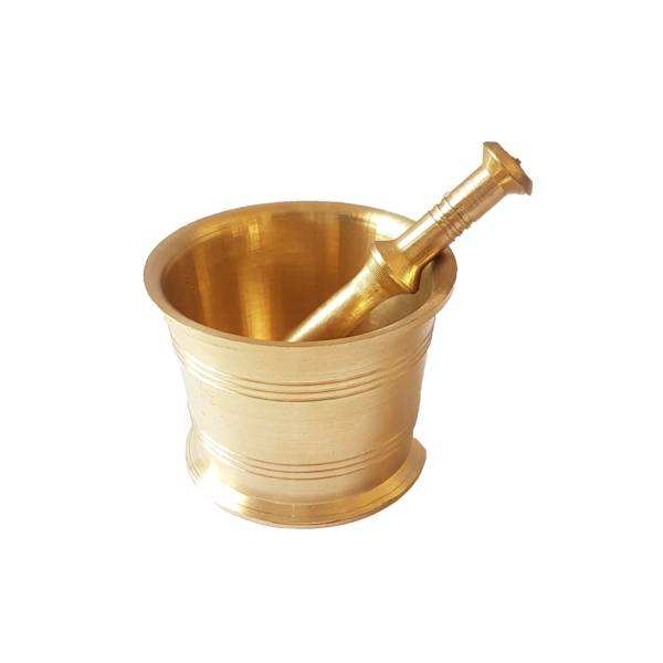 Main image of 黄铜研钵与杵套装，传统波斯风格，卡比尔款