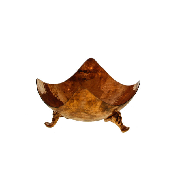 Main image of 传统锤制铜制甜点碗，钻石款