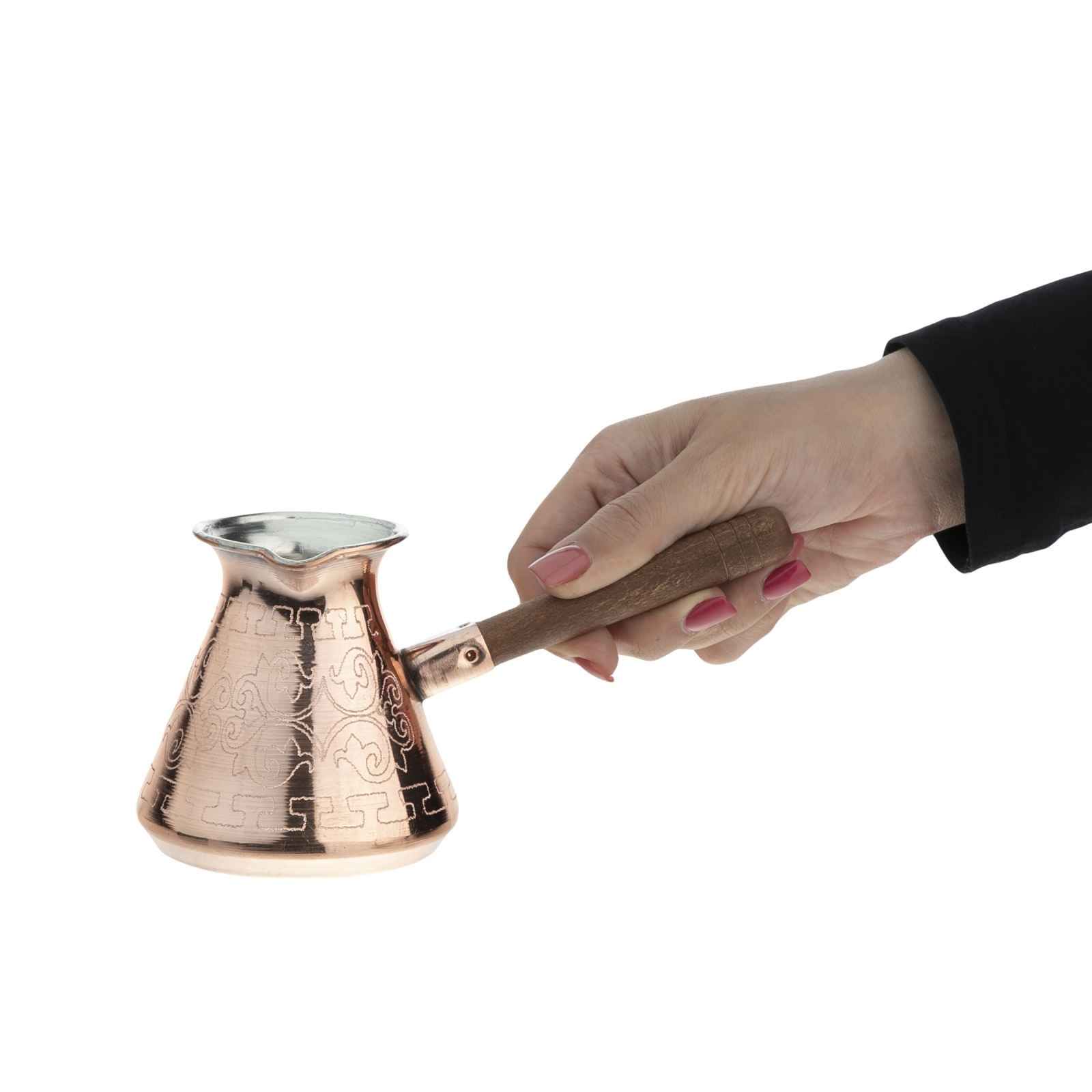 土耳其咖啡壶 – 传统锤纹铜Cezve/Ibrik，Sun款