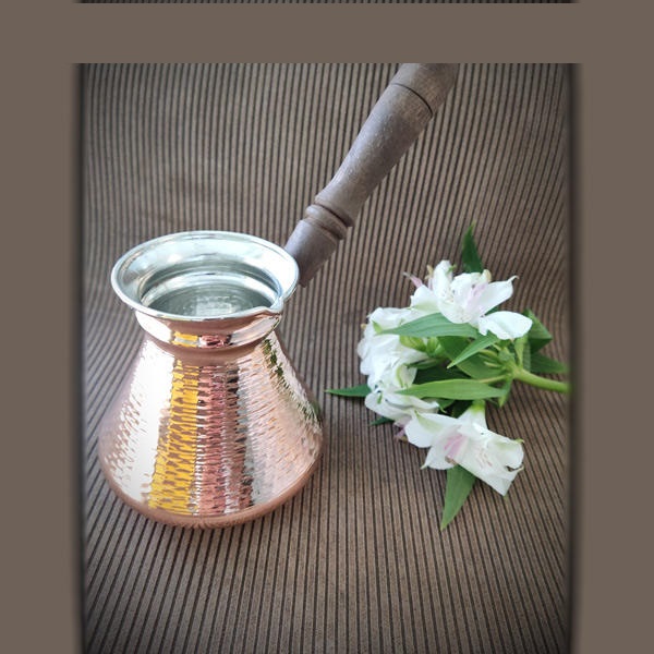 土耳其咖啡壶 – 传统锤纹铜Cezve/Ibrik,Vida款