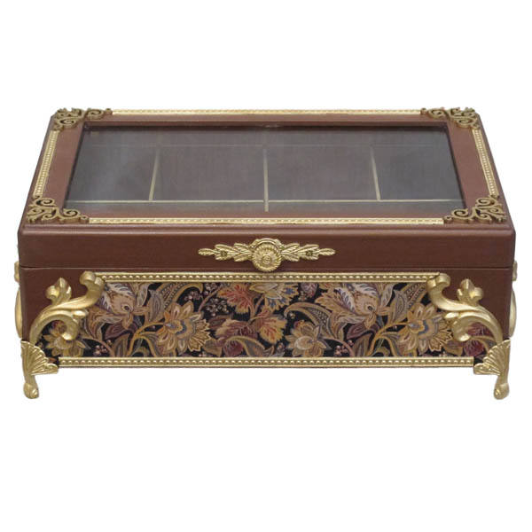 Main image of 浅棕色木质茶叶收纳盒 – 带隔层