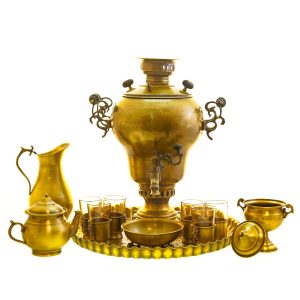 波斯黄铜茶炊 装饰性炭火茶具 10 升