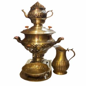 波斯黄铜茶炊 装饰性炭火茶具 6 升