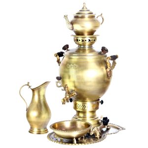 波斯黄铜燃气茶炊 传统款式茶具 6 升
