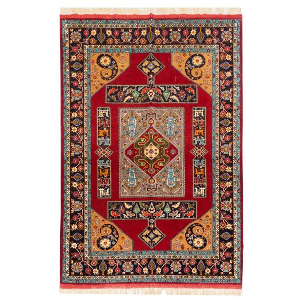 波斯地毯 精细手工结制 Medallion 丝绒混纺 Laki 红色