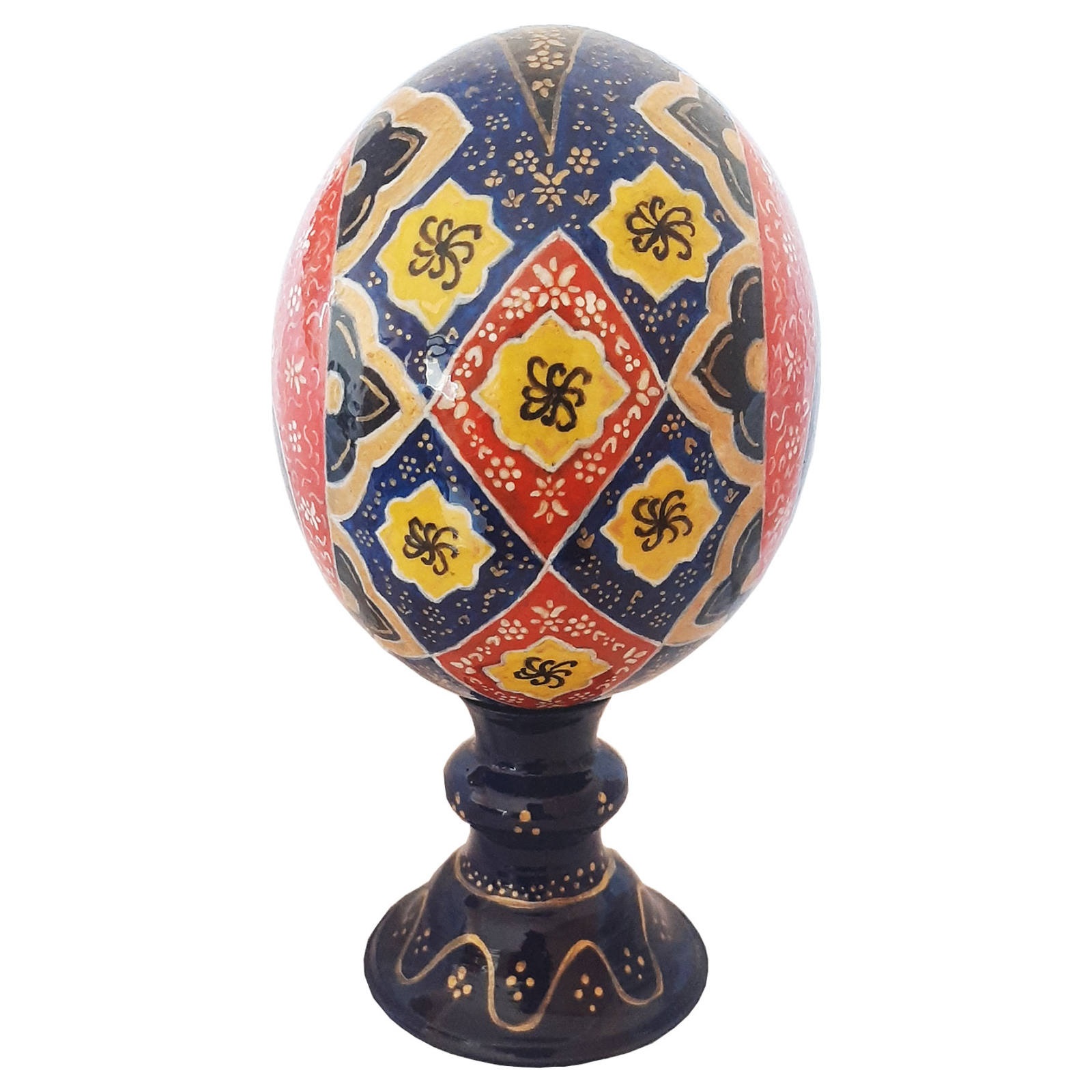 波斯装饰手绘鸵鸟蛋壳 — 红色