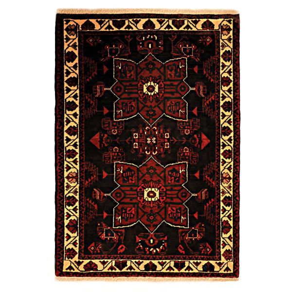 Main image of 波斯地毯 精细手工结制 Medallion 羊毛 黑色 Toranj