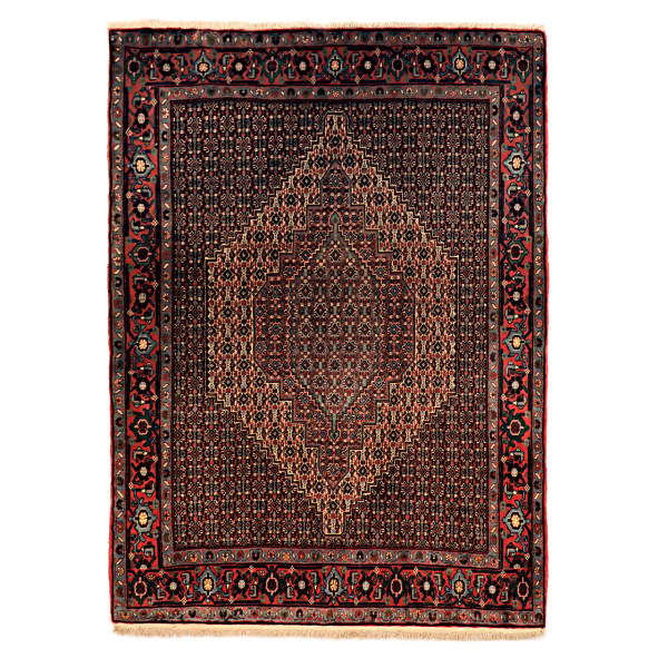 Main image of 波斯地毯 精细手工结制 Medallion 羊毛 黑色 Lozi