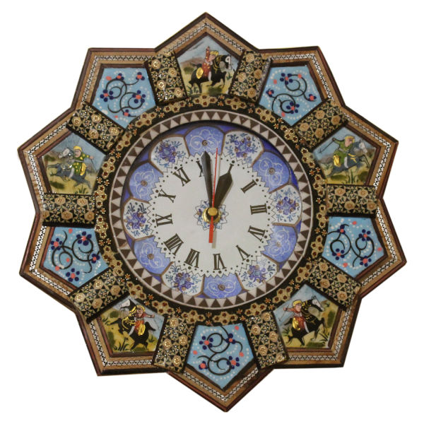 Main image of 手工波斯木质壁挂时钟 – 镶嵌工艺艺术，Behdad