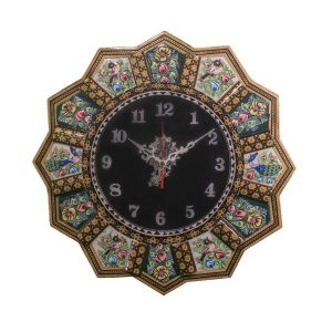 手工波斯木质壁挂时钟 – 镶嵌工艺艺术，Golban