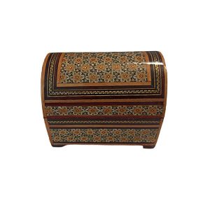 手工木质首饰盒 – 波斯哈塔姆工艺，型号Iblue