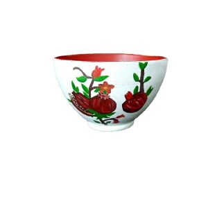 手工装饰陶碗 款式 Red Pomegranate