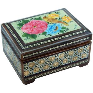 手工木质首饰盒 – 波斯哈塔姆工艺，型号Flower