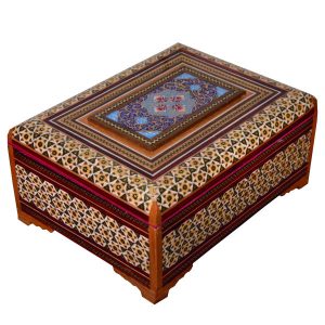 手工木质首饰盒 – 波斯哈塔姆工艺，型号Mahour