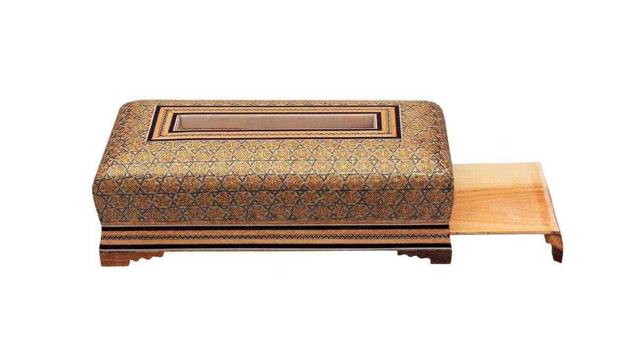 波斯手工木质纸巾盒 – 卡塔姆工艺阿拉德款