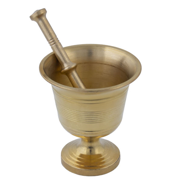 Main image of 传统波斯风格 Golzari 黄铜研钵套装