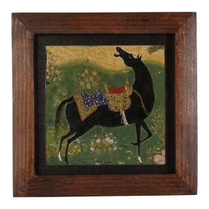 装饰波斯镶框瓷砖 – 《Shahnameh》灵感图案: Black Horse