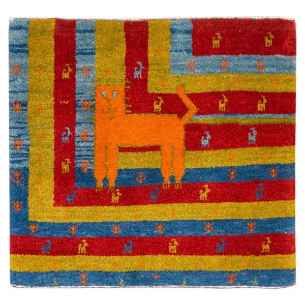 Main image of 波斯加贝羊毛地毯 手工编织 动物图案 猫 I