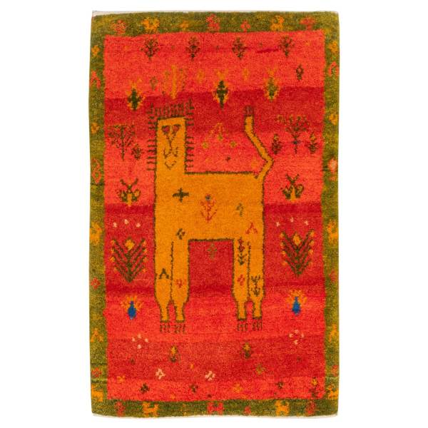 Main image of 波斯加贝羊毛地毯 手工编织 动物图案 狮子 I