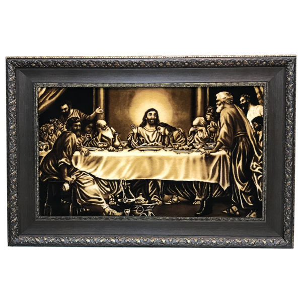 Main image of 手工结制波斯塔布里兹画毯，描绘最后的晚餐