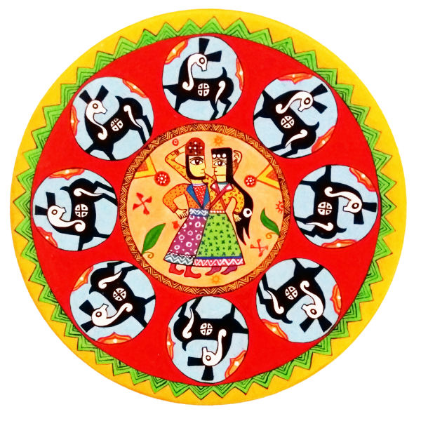 装饰陶瓷盘 手绘 拉贾斯坦风格 II