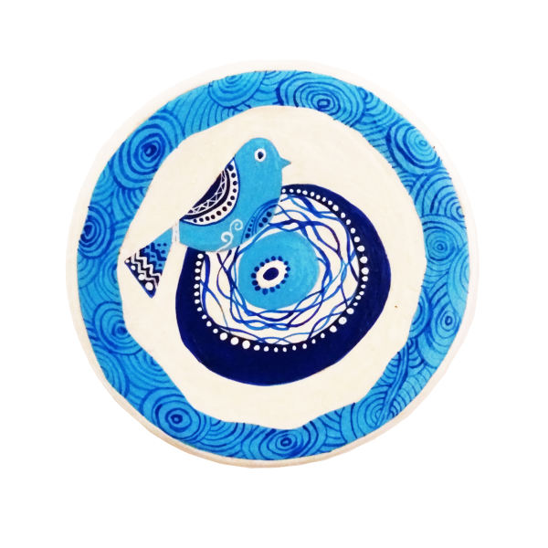 装饰陶瓷盘 手绘 Nazar 鸟