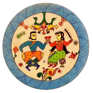 装饰陶瓷盘 手绘 拉贾斯坦风格 III