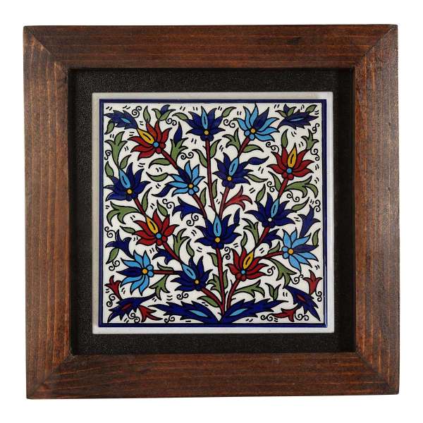 Main image of 装饰波斯镶框陶瓷砖 – 花款