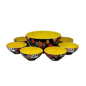 手工陶碗 – 适合酸奶、甜点、沙拉及面条 | 石榴（7 件套）