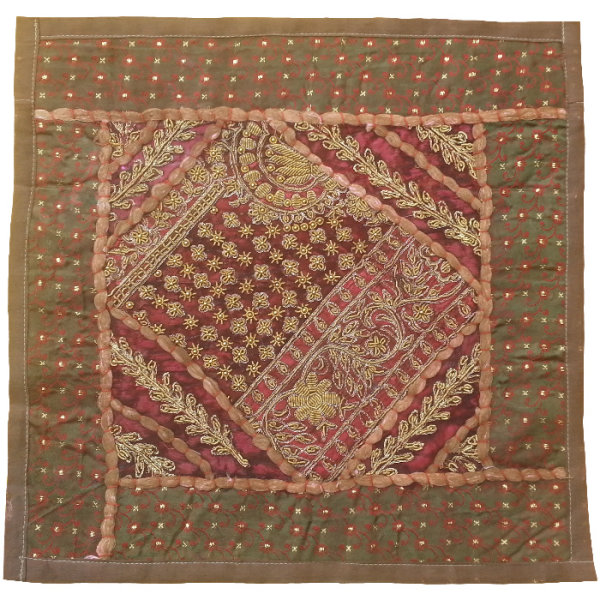 Main image of 刺绣靠垫套 – 棕色苏扎尼设计