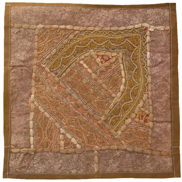 刺绣靠垫套 – 金色苏扎尼设计