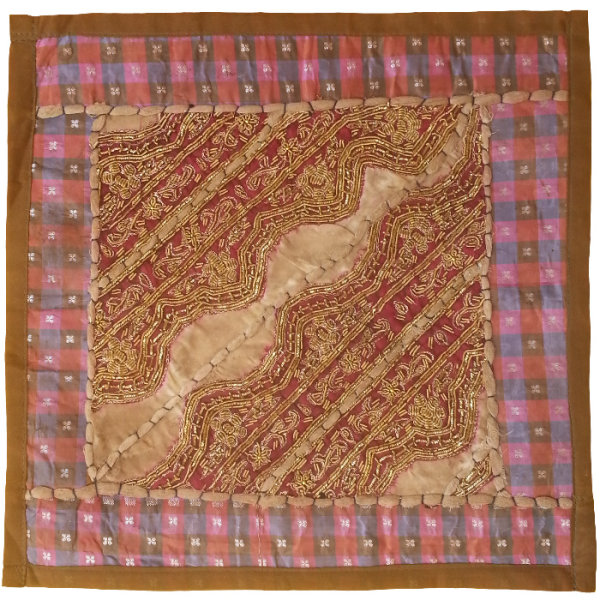 刺绣靠垫套 – 蓝色设计