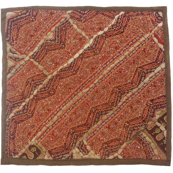 刺绣靠垫套 – 朱红色苏扎尼设计