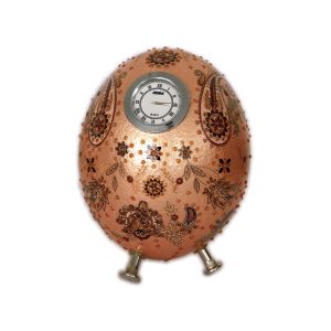 波斯手绘装饰鸵鸟蛋壳 —— 带时钟