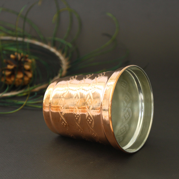 波斯铜杯 – 手工锤纹 Mahak 款