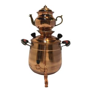 波斯铜炉顶萨摩瓦茶壶带茶壶 – Diva 款