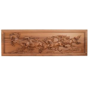 镶框木雕动物主题艺术 Horses 款