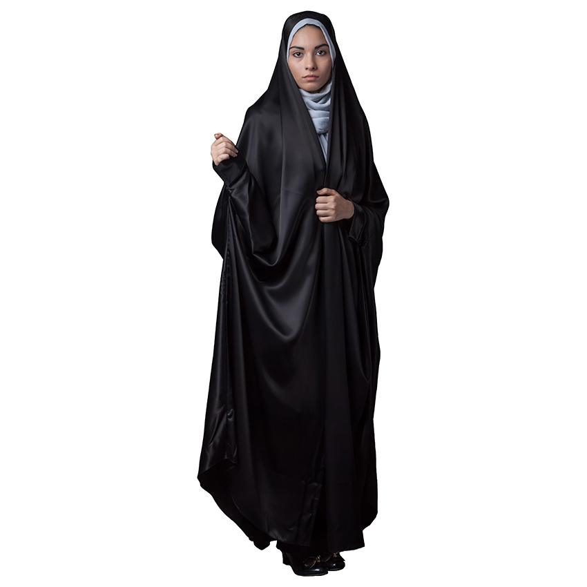 伊斯兰阿拉伯黑色查多尔长袍带袖祈祷女装 – Fatemi 款