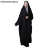 Thumbnail 4: 伊斯兰阿拉伯黑色查多尔长袍带袖祈祷女装 – Fatemi 款