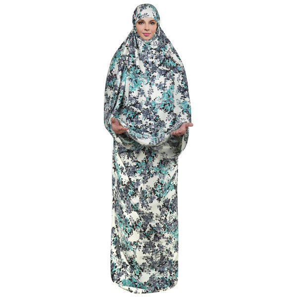 Main image of 伊斯兰祈祷查多尔女装 – Blue Flowers 款