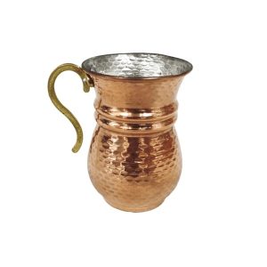 波斯铜杯 – 手工制作，带把手，适合冷饮 – 锤纹 Barik