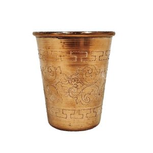 波斯铜杯 – 手工锤纹 Saz（乐器/旋律）款