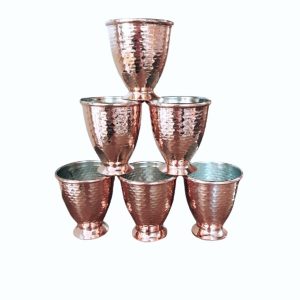 波斯铜杯 – 六件套手工锤纹款
