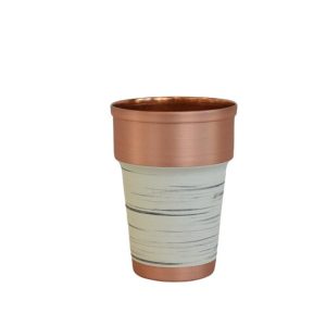 波斯铜杯 – 手工锤纹 白色现代款